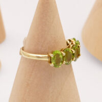 Vintage Peridot Gold Plated Silver Ring 5