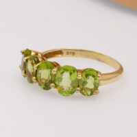 Vintage Peridot Gold Plated Silver Ring 7