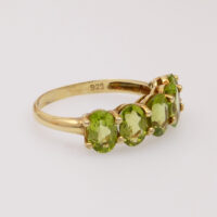 Vintage Peridot Gold Plated Silver Ring 9