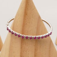 Vintage Silver Bangle with Ruby Diamond 1