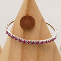 Vintage Silver Bangle with Ruby Diamond 2