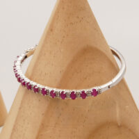 Vintage Silver Bangle with Ruby Diamond 3