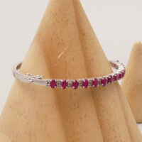 Vintage Silver Bangle with Ruby Diamond 5