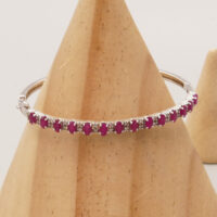 Vintage Silver Bangle with Ruby Diamond 6