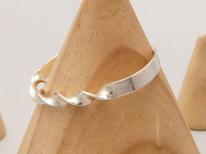 Vintage Silver Twisted Cuff Bangle Adjustable 3