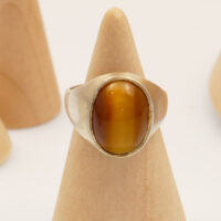 Vintage Tigers Eye Silver Ring Hallmarked 1976 RJC 1