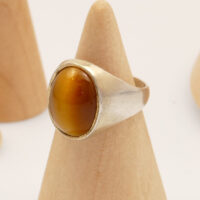 Vintage Tigers Eye Silver Ring Hallmarked 1976 RJC 3