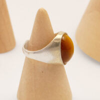 Vintage Tigers Eye Silver Ring Hallmarked 1976 RJC 6