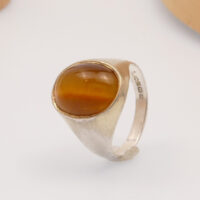 Vintage Tigers Eye Silver Ring Hallmarked 1976 RJC 3