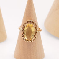 Vintage citrine gold ring oval 1