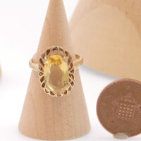 Vintage citrine gold ring oval 2