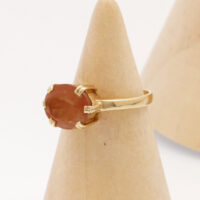 Vintage gold ring Peach Andesine Feldspar 2005 3