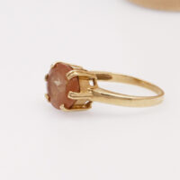 Vintage gold ring Peach Andesine Feldspar 2005 9