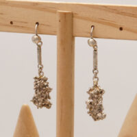 Brutalist Molten Specimen Silver Drop Earrings 1