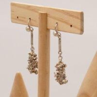 Brutalist Molten Specimen Silver Drop Earrings 2