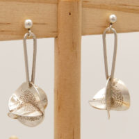 Modernist Abstract Aero Silver Drop Earrings 4