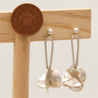 Modernist Abstract Aero Silver Drop Earrings 7