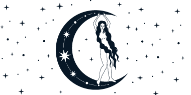 Naked lady in moon icon for vintage necklaces