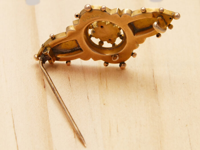 Victorian Gold Ruby Floral Brooch Hallmarked 1902 Sydenham Bros 10