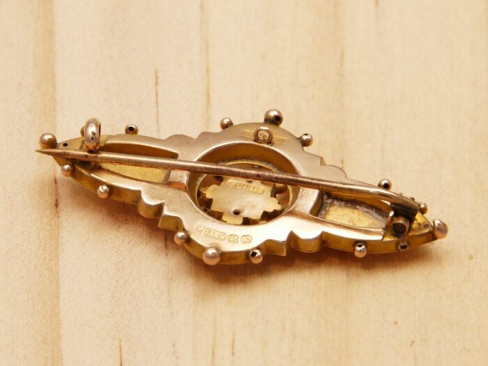 Victorian Gold Ruby Floral Brooch Hallmarked 1902 Sydenham Bros 8