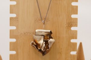 Vintage Brutalist Silver Pendant Retro 1970s Heavy Chunky 1