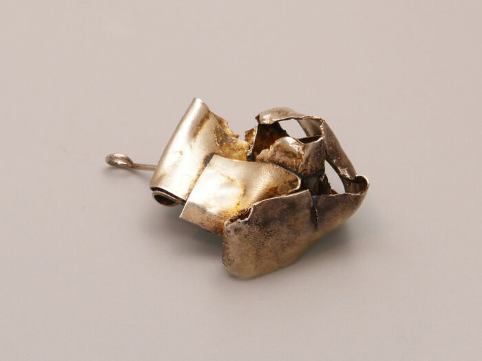 Vintage Brutalist Silver Pendant Retro 1970s Heavy Chunky 7