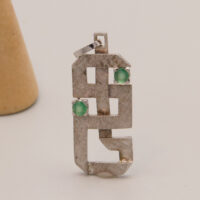 Vintage Green chrysoprase modenrist pendant 800 silver 8