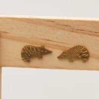 Vintage Solid Gold Hedgehog Stud Earrings 9ct 1