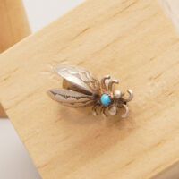 Navajo Bug Silver Pin Insect Brooch with Turquoise