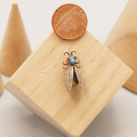 Navajo Bug Silver Pin Insect Brooch with Turquoise 5