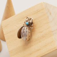 Navajo Bug Silver Pin Insect Brooch with Turquoise 6