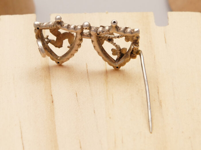 Edwardian Rose Gold Silver Brooch Clovers Isle of Man Sicily Ireland 8