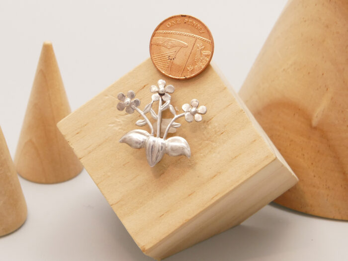 Flower Bouquet Silver Brooch Hallmarked 1993 2