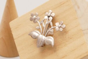 Flower Bouquet Silver Brooch Hallmarked 1993 3