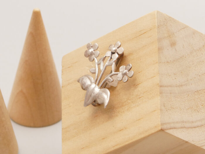 Flower Bouquet Silver Brooch Hallmarked 1993 4