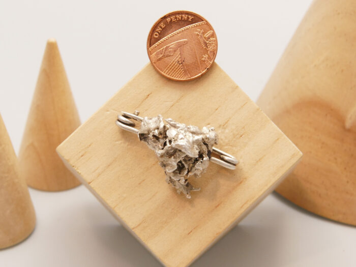 Vintage Brutalist Molten Silver Specimen Brooch 2