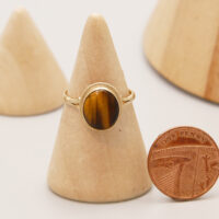 9ct Gold Ring Tigers Eye Oval Cabochon Hallmark 1994 2