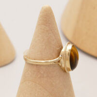 9ct Gold Ring Tigers Eye Oval Cabochon Hallmark 1994 5