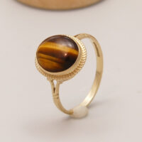 9ct Gold Ring Tigers Eye Oval Cabochon Hallmark 1994 9