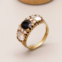 Large Oval 1.2ct Blue Sapphire 9ct Gold Ring Hallmark 1970 11