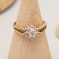 Art Deco Diamond Ring in 9ct Yellow Gold 1899 – Geometric Star Design 1