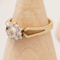 Art Deco Diamond Ring in 9ct Yellow Gold 1899 – Geometric Star Design 3