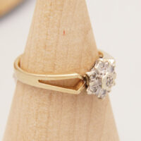 Art Deco Diamond Ring in 9ct Yellow Gold 1899 – Geometric Star Design 6