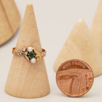 Georgian Early Victorian Biedermeier 18ct gold ring Demantoid Pearl 1830 2