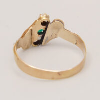 Georgian Early Victorian Biedermeier 18ct gold ring Demantoid Pearl 1830 7