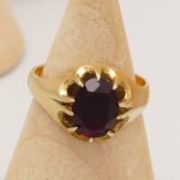 Vintage Red Almandine Garnet Ring in Gold Plated Silver 1