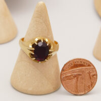 Vintage Red Almandine Garnet Ring in Gold Plated Silver 2