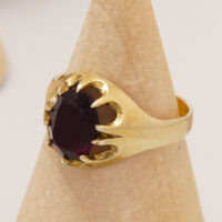 Vintage Red Almandine Garnet Ring in Gold Plated Silver 3