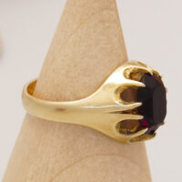 Vintage Red Almandine Garnet Ring in Gold Plated Silver 6