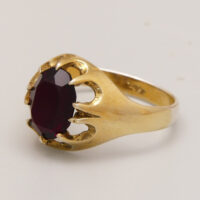 Vintage Red Almandine Garnet Ring in Gold Plated Silver 8